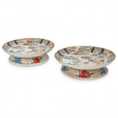 PAIR OF JAPANESE PORCELAIN FOO