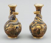 PAIR OF JAPANESE SATSUMA PORCE