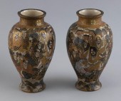 PAIR OF JAPANESE SATSUMA PORCE