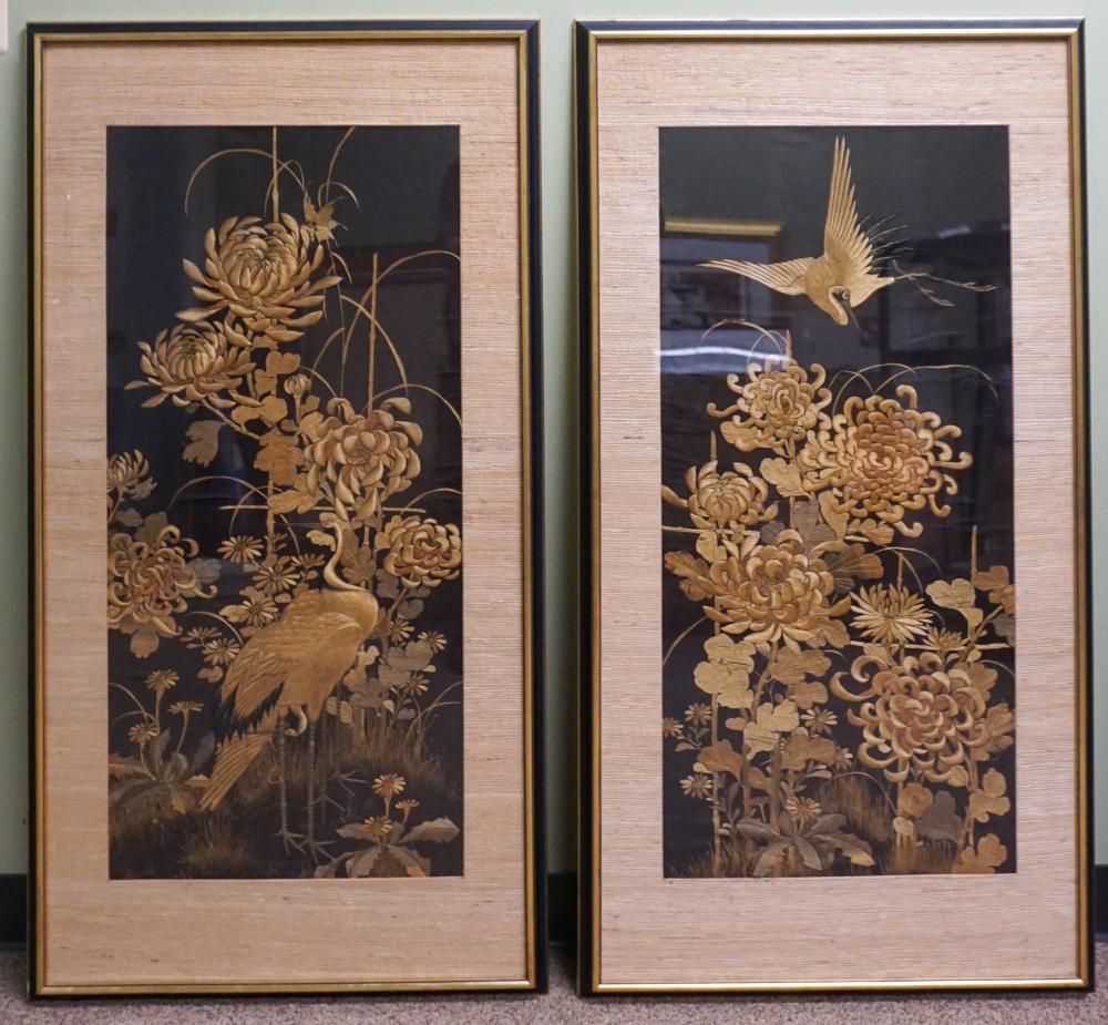 PAIR OF JAPANESE SILK