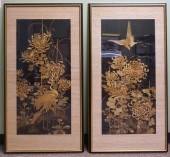 PAIR OF JAPANESE SILK EMBROIDE