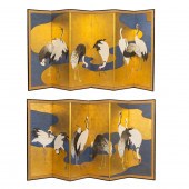 PAIR OF JAPANESE SIX-PANEL FOL