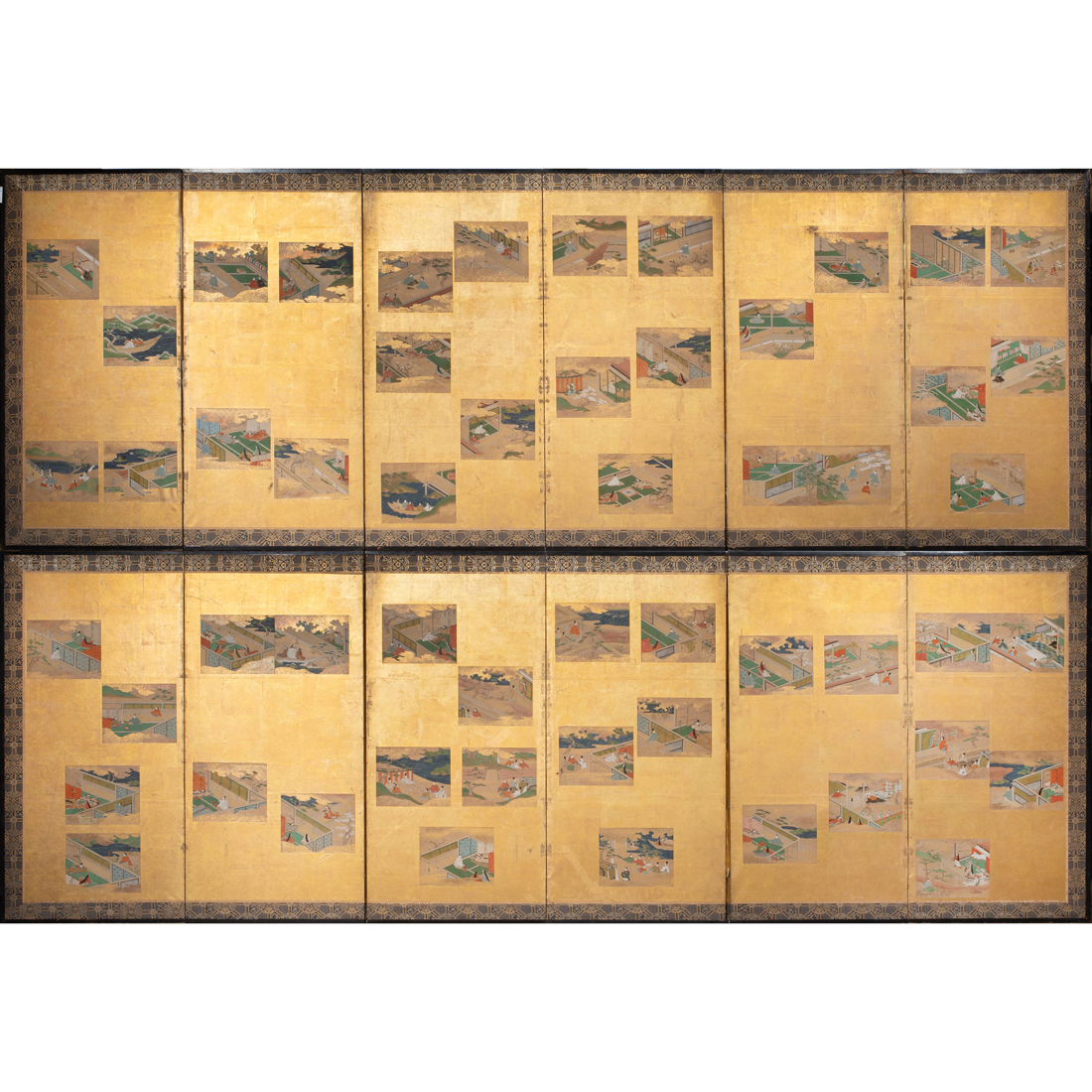 PAIR OF JAPANESE SIX-PANEL