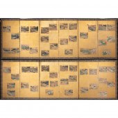 PAIR OF JAPANESE SIX-PANEL FOL