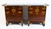 PAIR OF JAPANESE TANSU END TAB