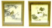Pair of Japanese watercolor an