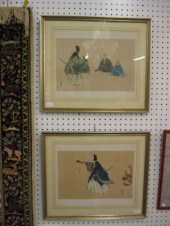 Pair of Japanese Woodblock Pri
