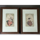 Pair of Japanese woodblock pri