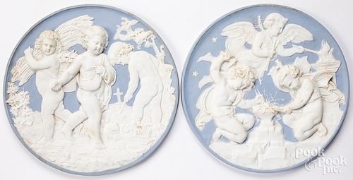 PAIR OF JASPERWARE PLAQUESPair of