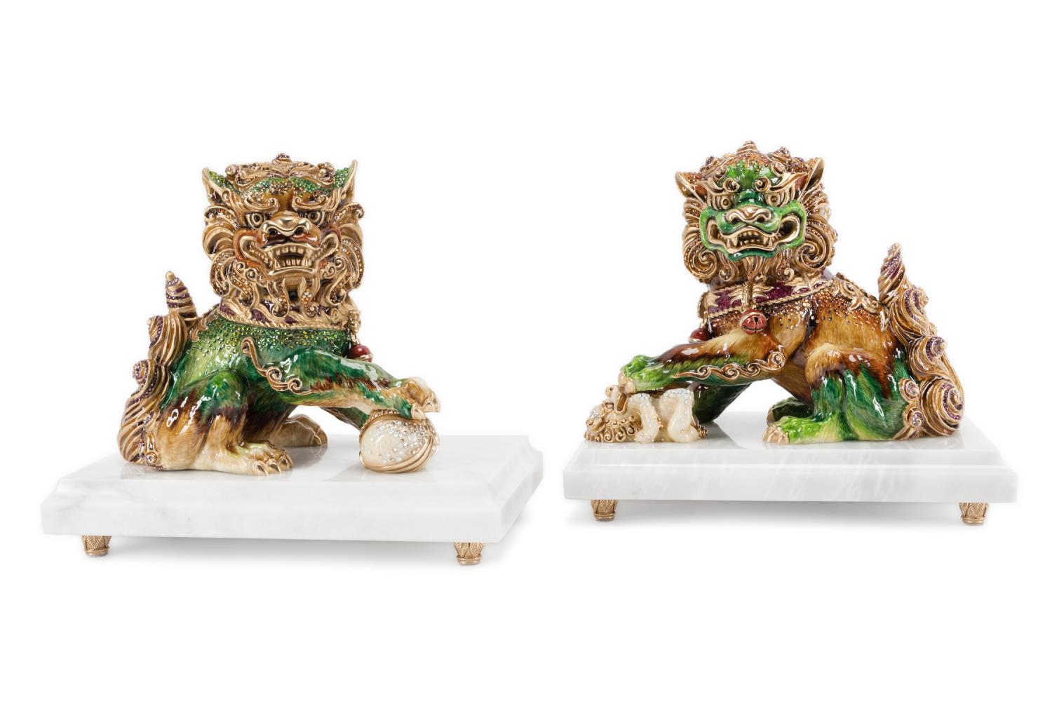 PAIR OF JAY STRONGWATER "SHI FOO