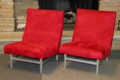 Pair of Jens Risom aluminum ba