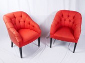 PAIR OF JOHN BOONE BUTTON TUFT