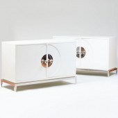 PAIR OF JONATHAN ADLER WHITE L
