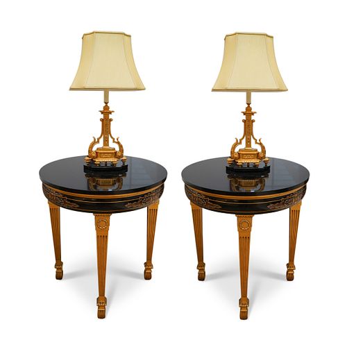 PAIR OF "KARGES" BRONZE LAMPS