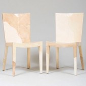 PAIR OF KARL SPRINGER GOATSKIN