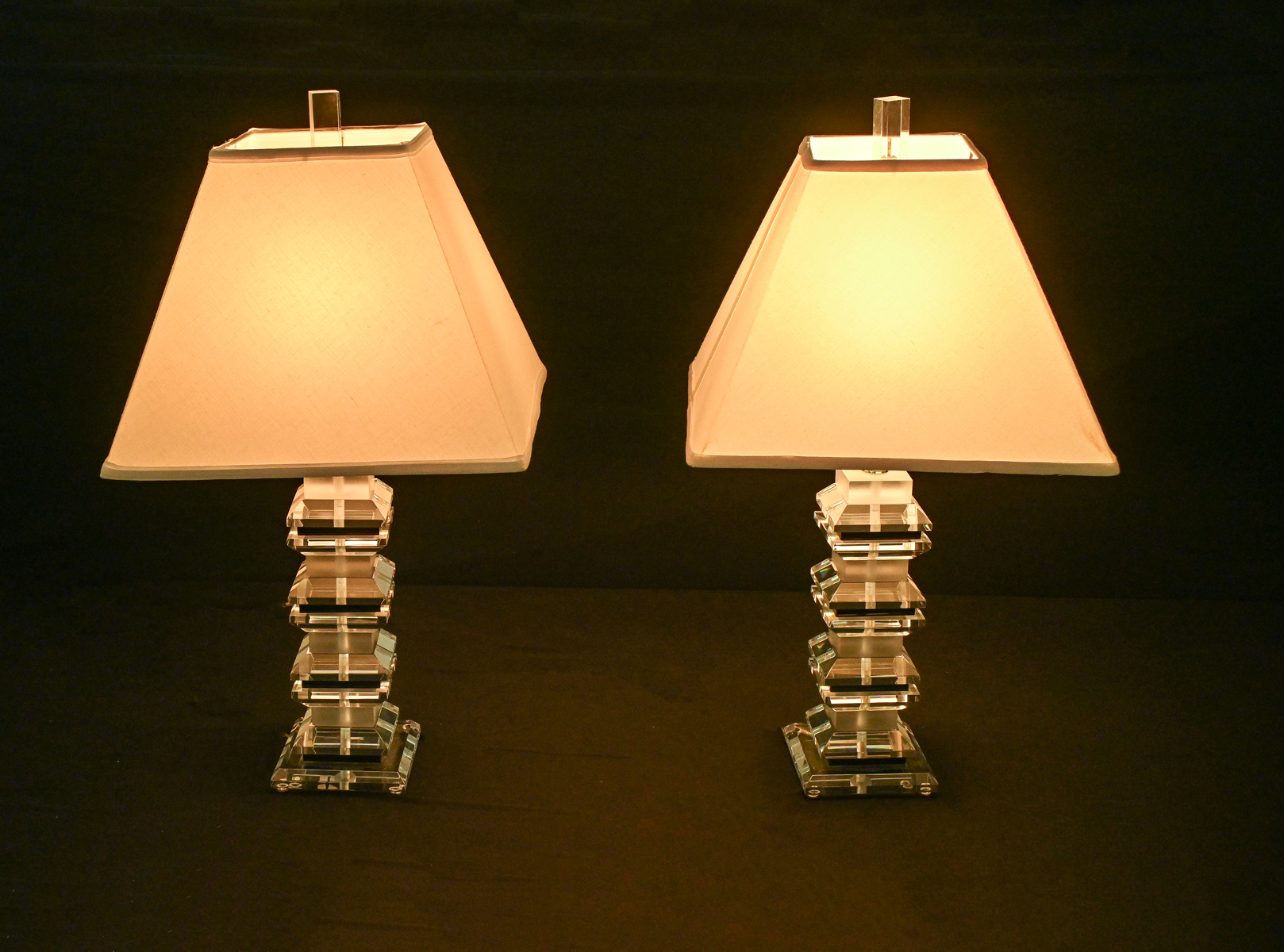PAIR OF KARL SPRINGER STYLE ACRYLIC