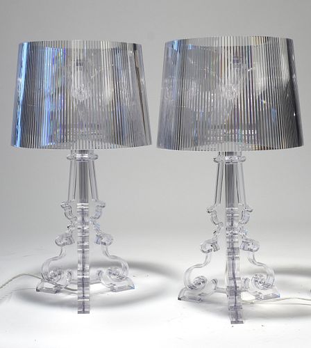 PAIR OF KARTELL LUCITE LAMPSPair of