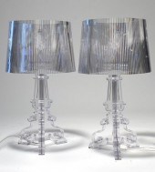PAIR OF KARTELL LUCITE LAMPSPa