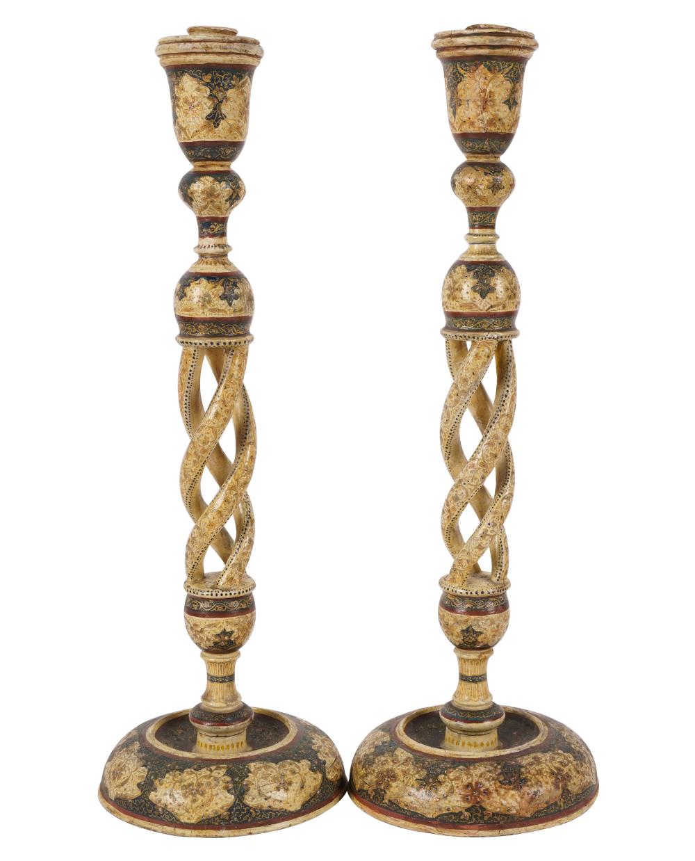 PAIR OF KASHMIRI PAPIER MACHE AND