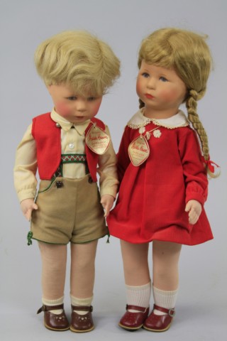 PAIR OF KATHE KRUSE DOLLS Boy and