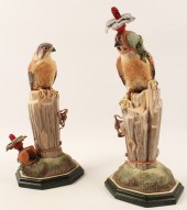 PAIR OF KESTRELS PORCELAIN BIR