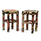 PAIR OF KILIM UPHOLSTERED BAR