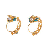 PAIR OF KINGFISHER INLAID GILT