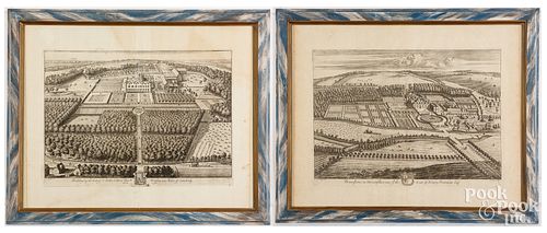 PAIR OF KIP ENGRAVED BIRD'S-EYE