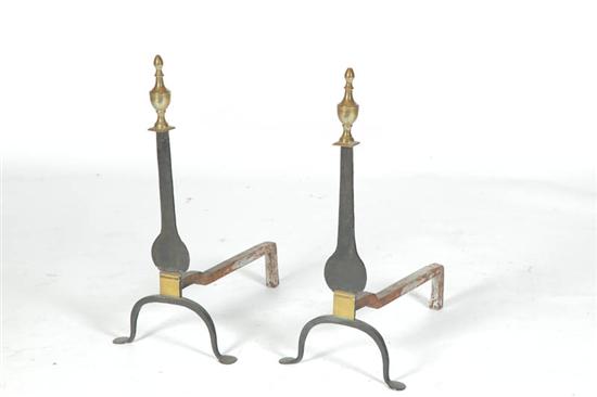 PAIR OF KNIFE BLADE ANDIRONS. 