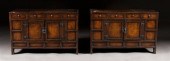 Pair of Korean carved elmwood