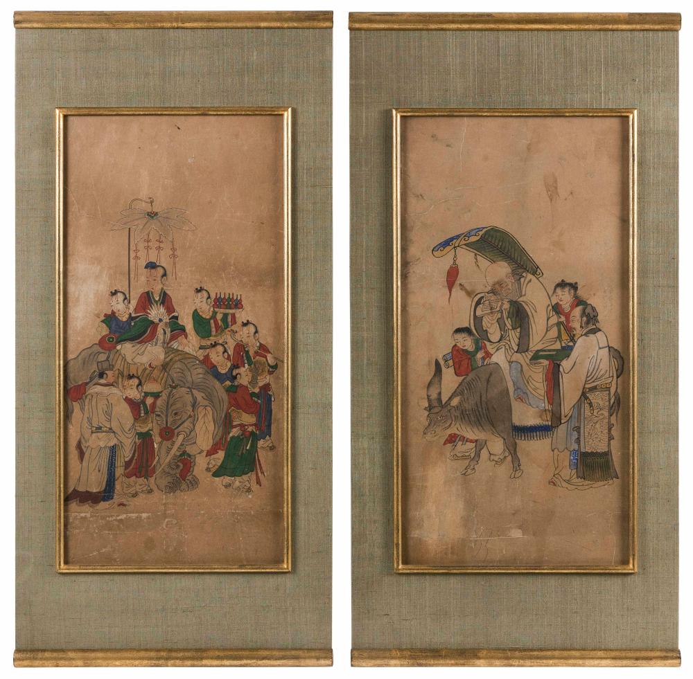 PAIR OF KOREAN PAINTINGS ON PAPER