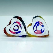 PAIR OF KOSTA BODA MY HEART MI