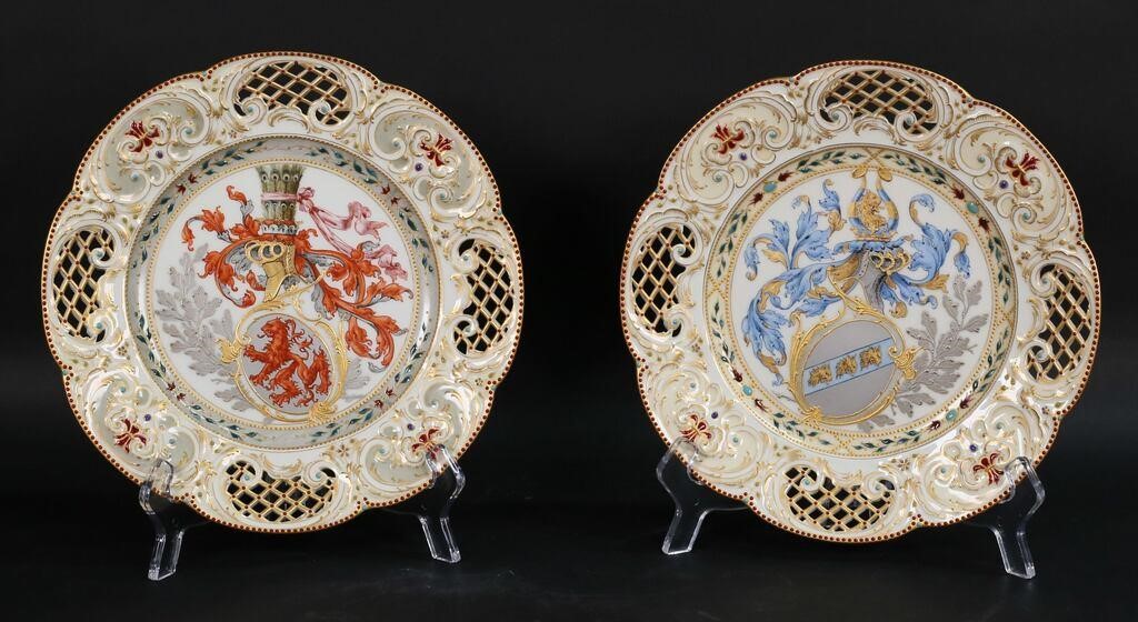 PAIR OF KPM PORCELAIN ARMORIAL