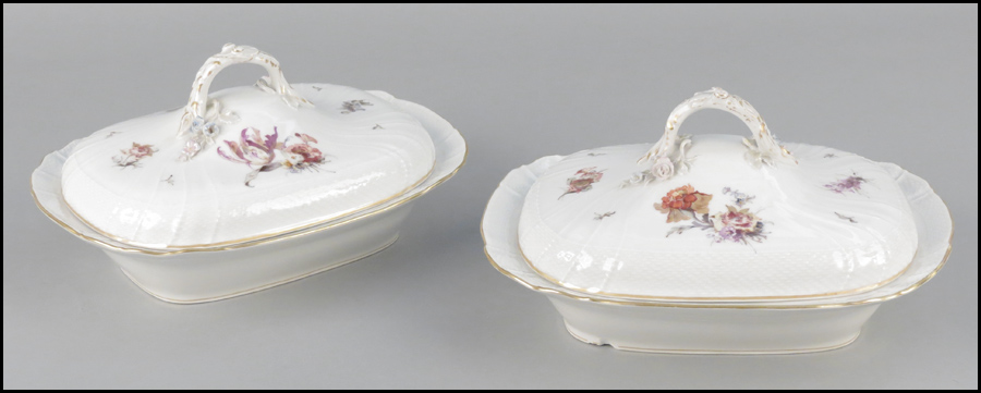 PAIR OF KPM PORCELAIN COVERED