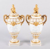 PAIR OF KPM PORCELAIN GILT DEC