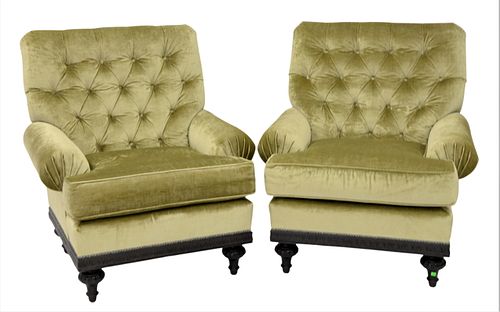 PAIR OF KRAVET UPHOLSTERED CLUB
