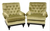PAIR OF KRAVET UPHOLSTERED CLU