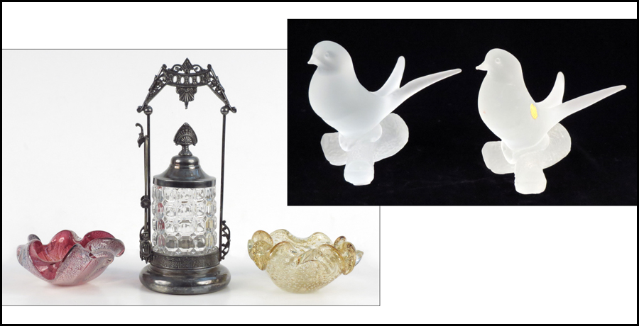 PAIR OF KRISTALUXUS FROSTED GLASS
