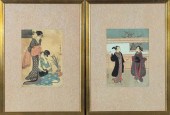 Pair of Kunisada Ukiyo-e color