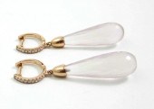 PAIR OF KUNZITE AND DIAMOND DA