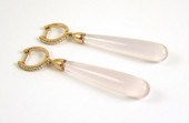 PAIR OF KUNZITE AND DIAMOND DA