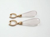 PAIR OF KUNZITE AND DIAMOND DA