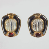 PAIR OF KYLO ROCK CRYSTAL, HEM