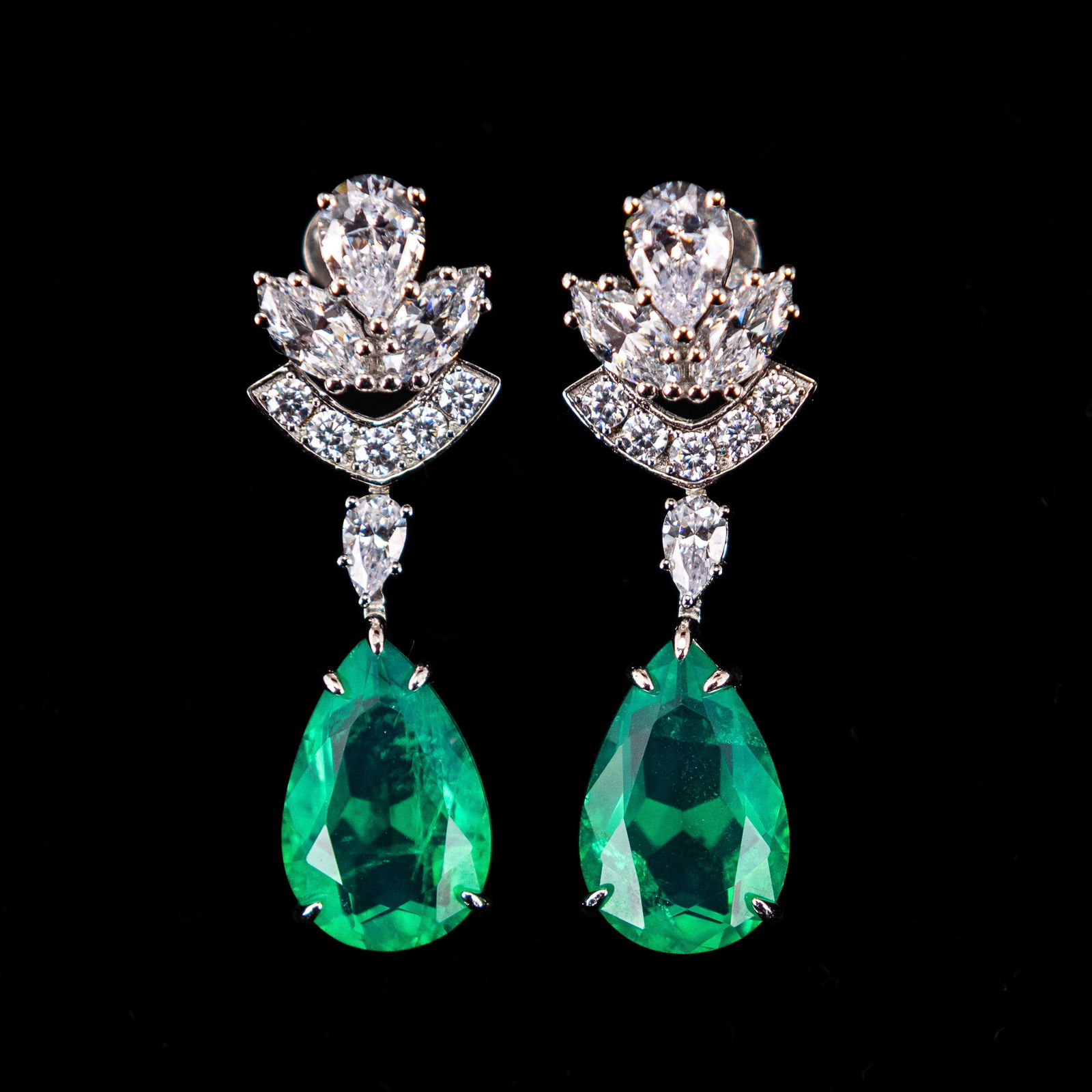 PAIR OF LAB-GROWN EMERALD,