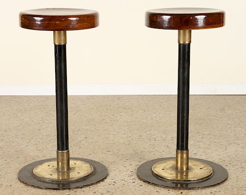PAIR OF LACQUERED WOOD BAR STOOLS