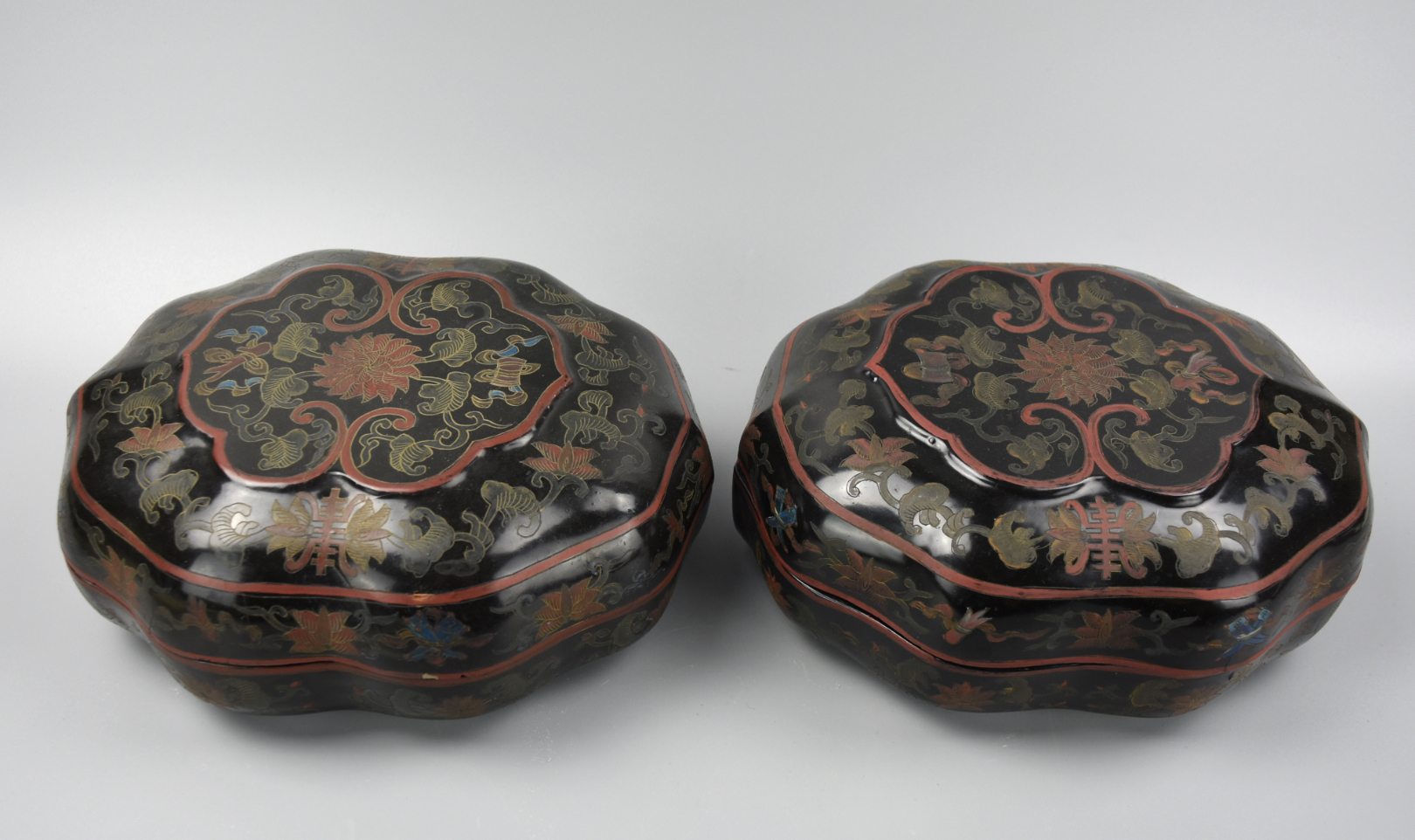 PAIR OF LACQUERWARE BOXES &
