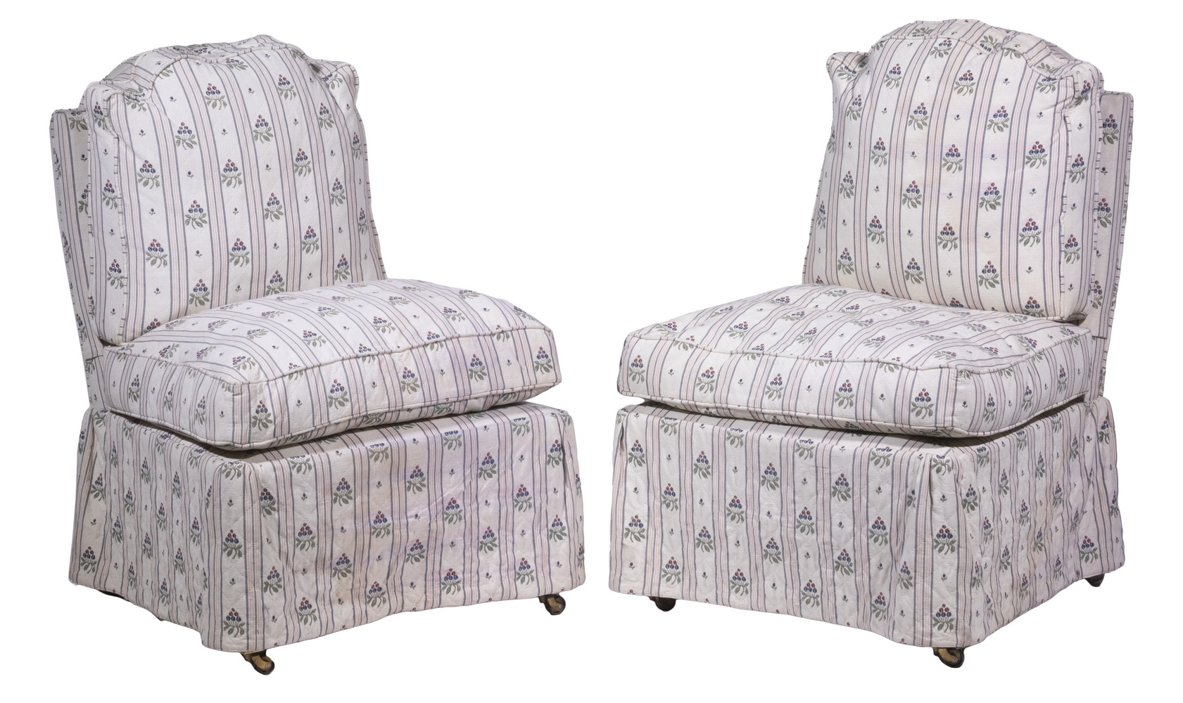 PAIR OF LADIES UPHOLSTERED