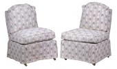 PAIR OF LADIES UPHOLSTERED SLI
