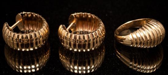 Pair of lady's 14K yellow gold