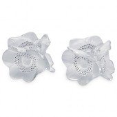 PAIR OF LALIQUE ANEMONE CRYSTA